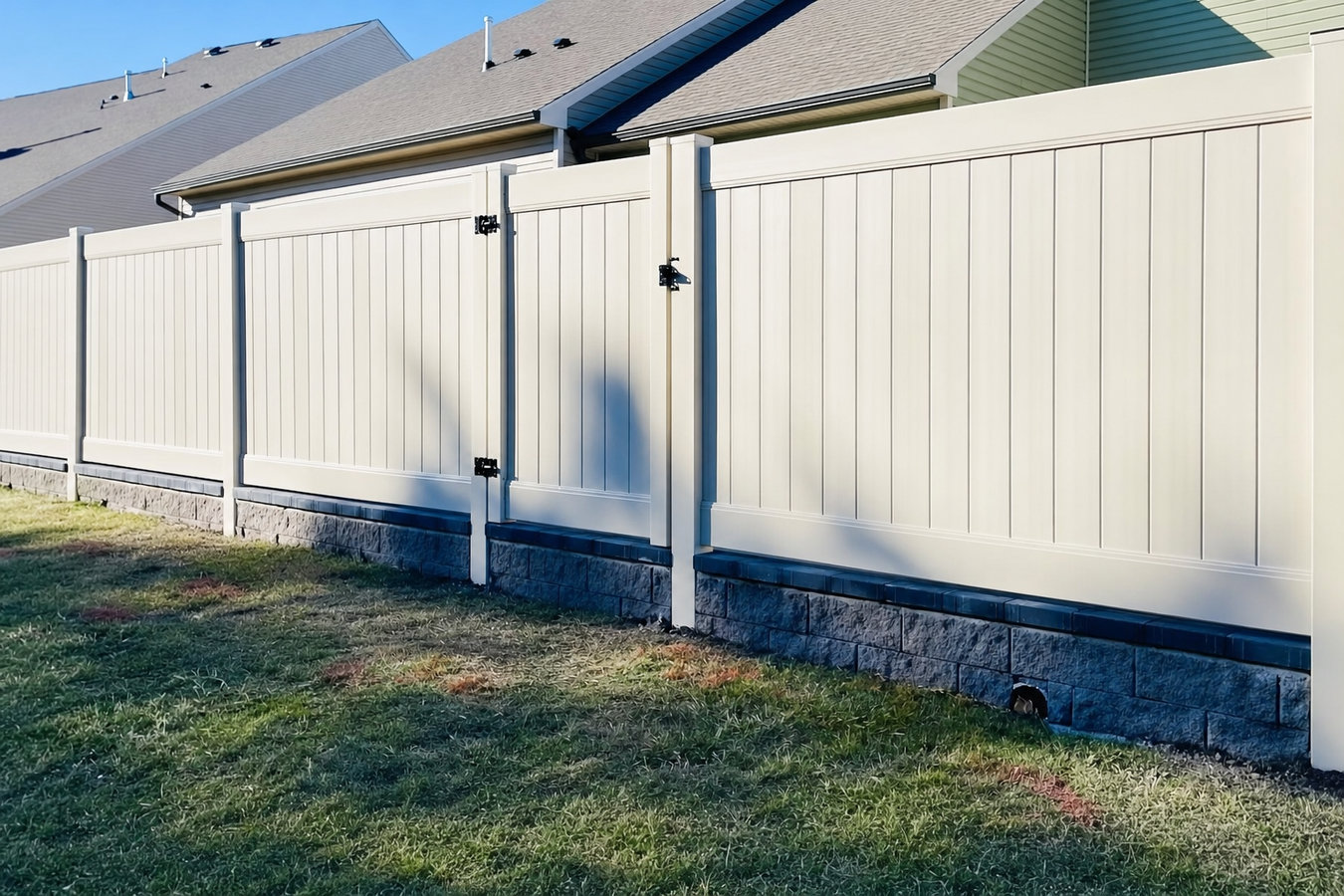 Vinyl fence installation